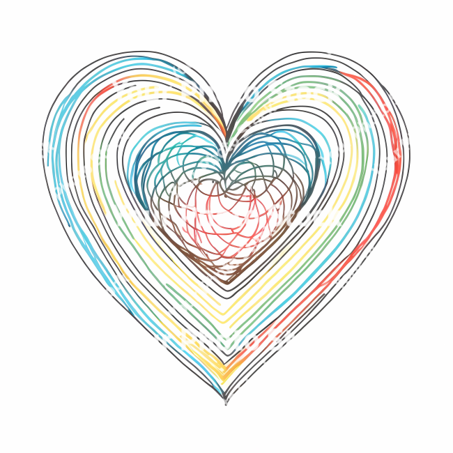 Stock Photo of Heart doodle draw illustration icon symbol line art sticker