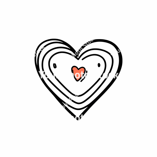 Stock Photo of Heart doodle draw illustration icon symbol line art sticker