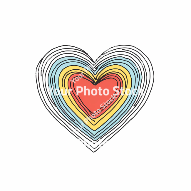 Stock Photo of Heart doodle draw illustration icon symbol line art sticker