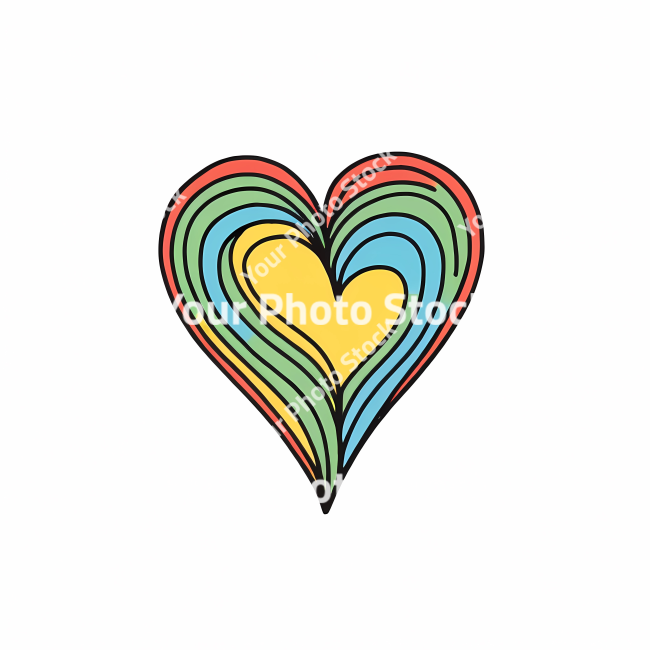 Stock Photo of Heart doodle draw illustration icon symbol line art sticker