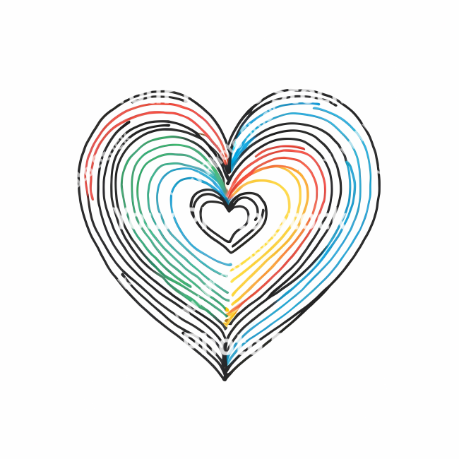 Stock Photo of Heart doodle draw illustration icon symbol line art sticker