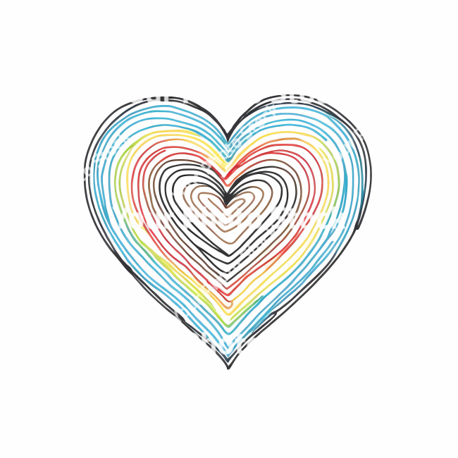 Stock Photo of Heart doodle draw illustration icon symbol line art sticker