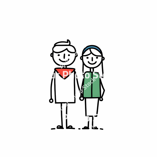 Stock Photo of Couple love doodle draw illustration icon symbol line art sticker