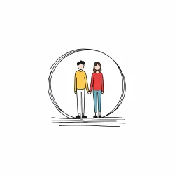 Stock Photo of Couple love doodle draw illustration icon symbol line art sticker
