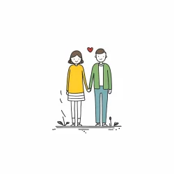 Couple love doodle draw illustration icon symbol line art sticker
