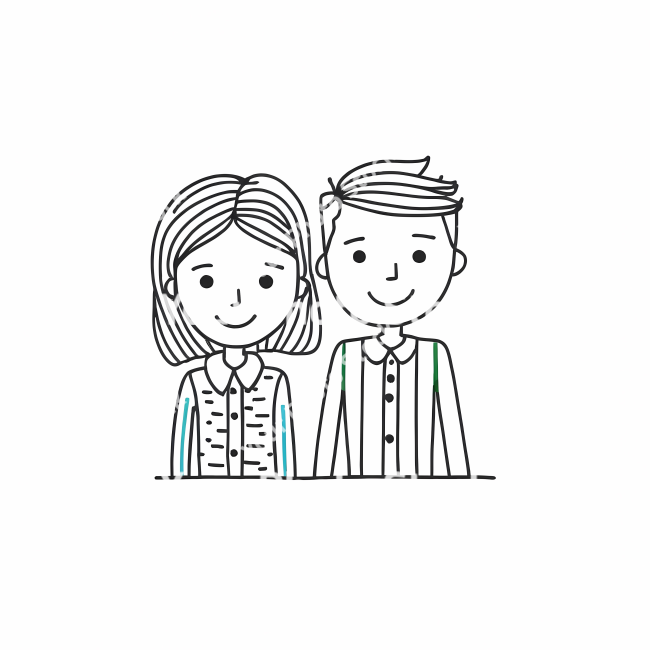 Stock Photo of Couple love doodle draw illustration icon symbol line art sticker