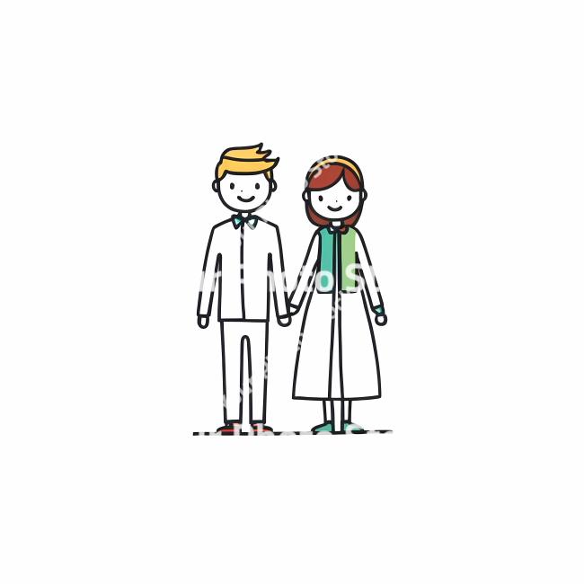 Stock Photo of Couple love doodle draw illustration icon symbol line art sticker