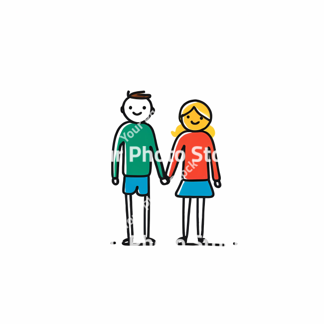 Stock Photo of Couple love doodle draw illustration icon symbol line art sticker