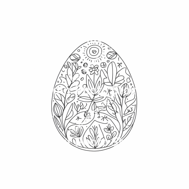 Stock Photo of Easter egg rabbit bunny doodle draw illustration icon symbol line art sticker