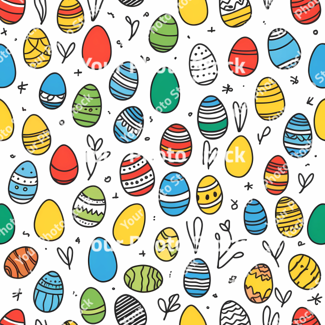 Stock Photo of Easter egg rabbit bunny doodle draw illustration icon symbol line art sticker