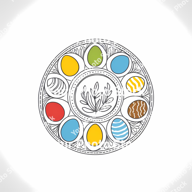 Stock Photo of Easter egg rabbit bunny doodle draw illustration icon symbol line art sticker