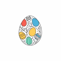 Stock Photo of Easter egg rabbit bunny doodle draw illustration icon symbol line art sticker
