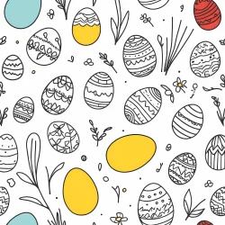Easter egg rabbit bunny doodle draw illustration icon symbol line art sticker