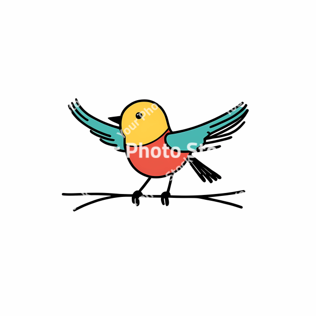 Stock Photo of Bird illustration doodle draw illustration icon symbol line art sticker