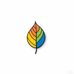 Leaf colorfull illustration draw 2d sticker symbol