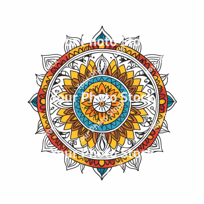 Stock Photo of Mandala illustration design colorful circle