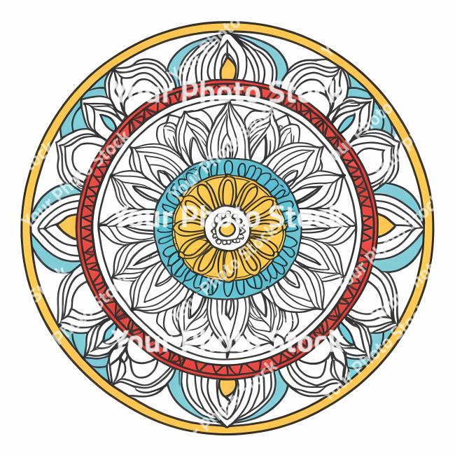 Stock Photo of Mandala illustration design colorful circle