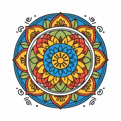 Mandala illustration design colorful circle