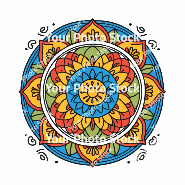 Stock Photo of Mandala illustration design colorful circle