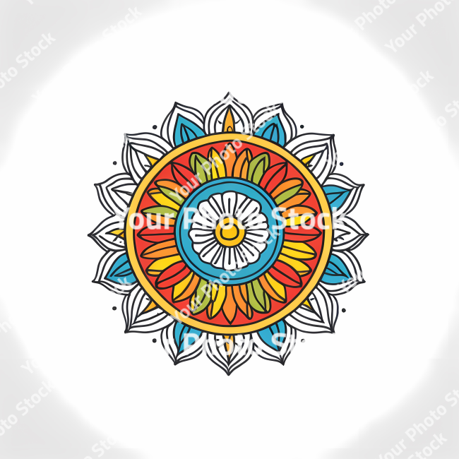 Stock Photo of Mandala illustration design colorful circle