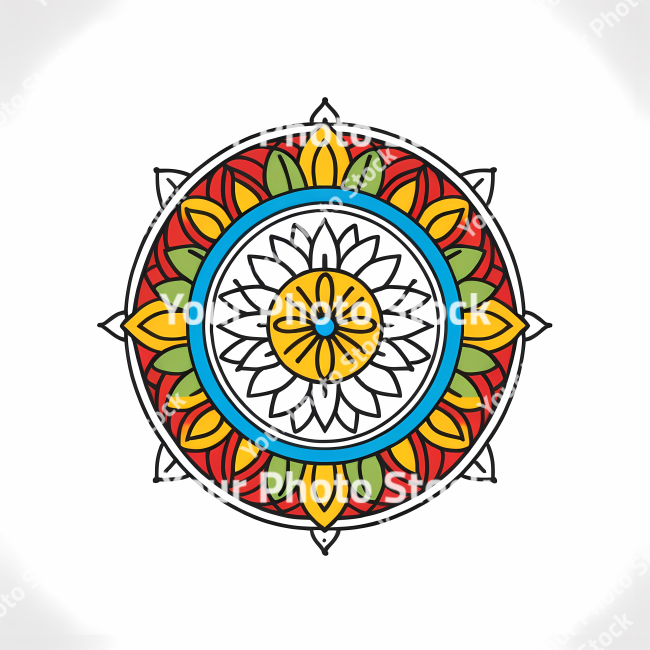 Stock Photo of Mandala illustration design colorful circle