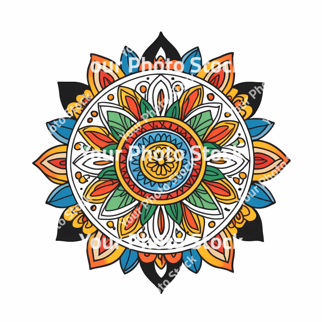 Stock Photo of Mandala illustration design colorful circle
