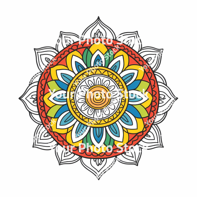 Stock Photo of Mandala illustration design colorful circle