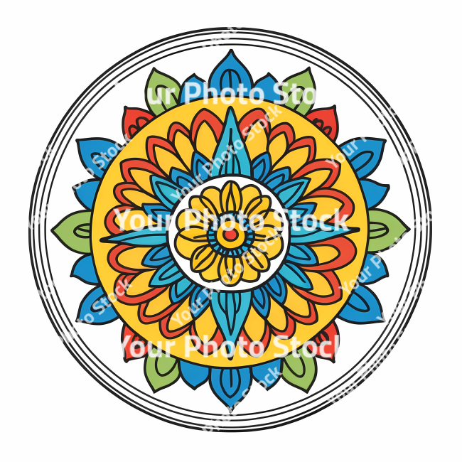 Stock Photo of Mandala illustration design colorful circle