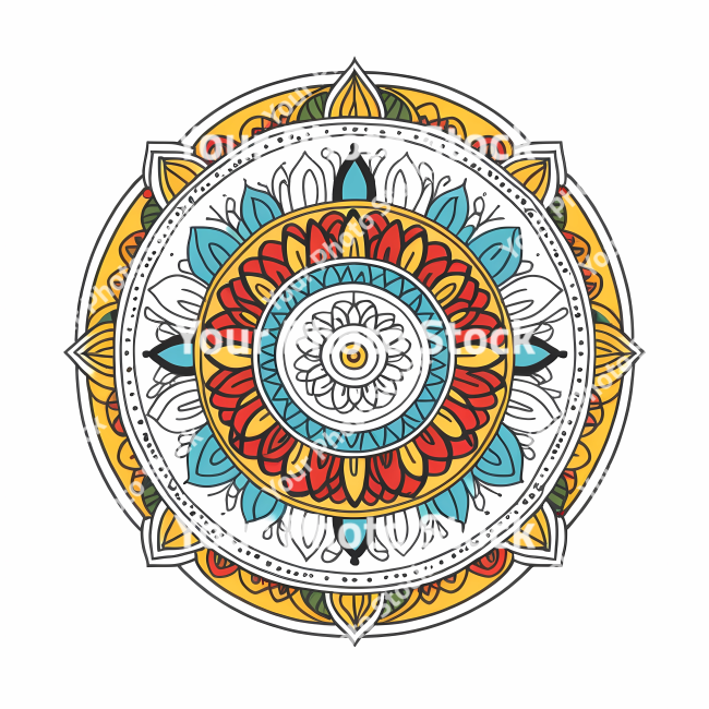 Stock Photo of Mandala illustration design colorful circle