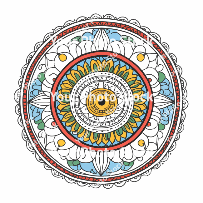 Stock Photo of Mandala illustration design colorful circle