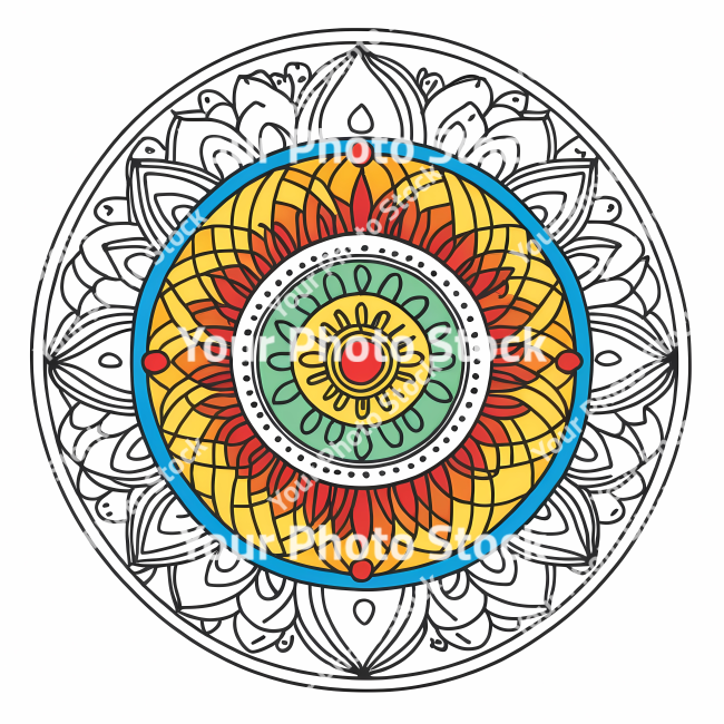 Stock Photo of Mandala illustration design colorful circle