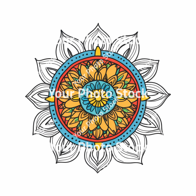 Stock Photo of Mandala illustration design colorful circle