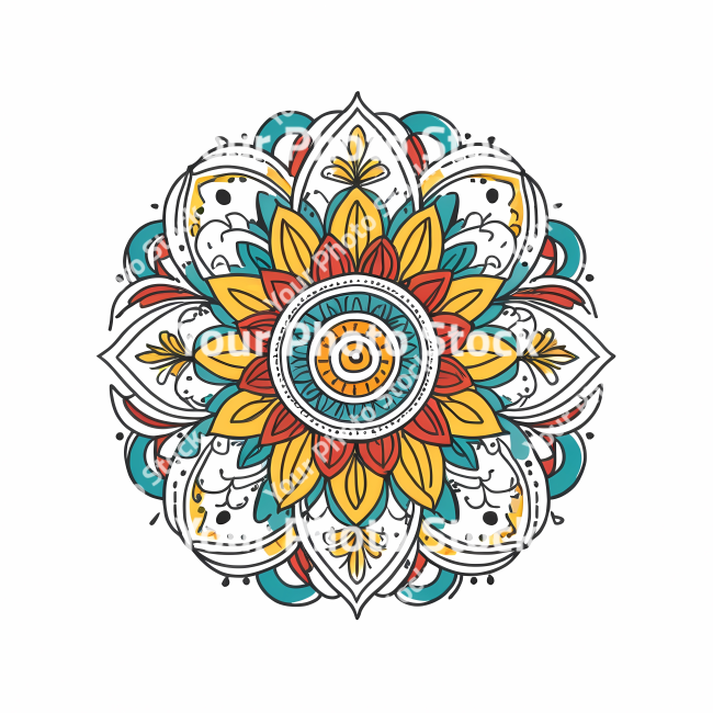 Stock Photo of Mandala illustration design colorful circle