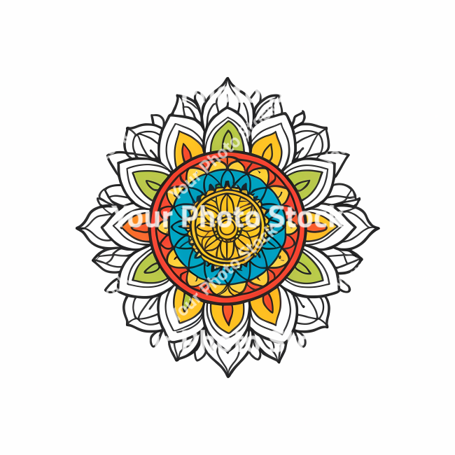 Stock Photo of Mandala illustration design colorful circle