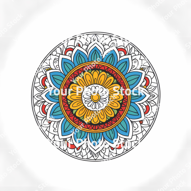 Stock Photo of Mandala illustration design colorful circle