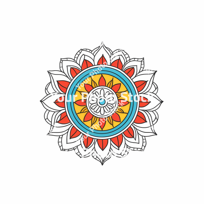 Stock Photo of Mandala illustration design colorful circle