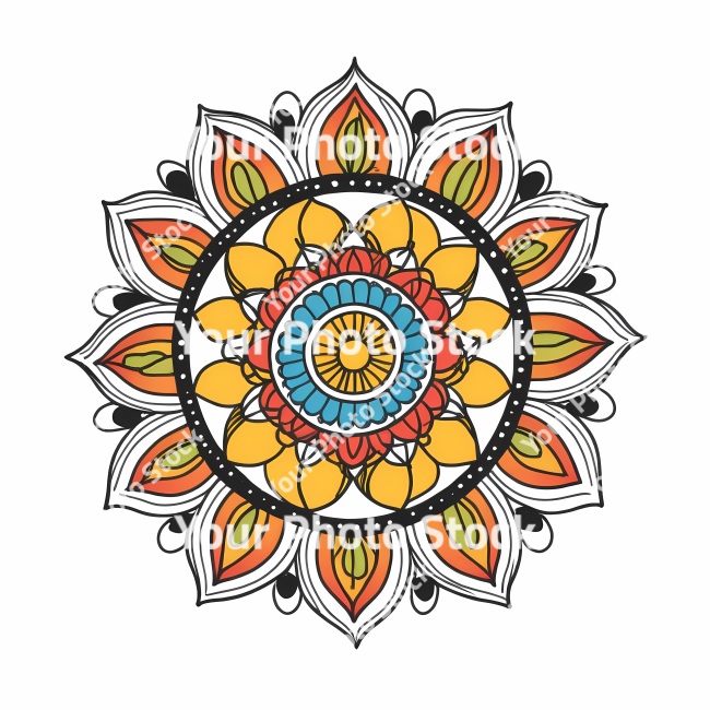 Stock Photo of Mandala illustration design colorful circle