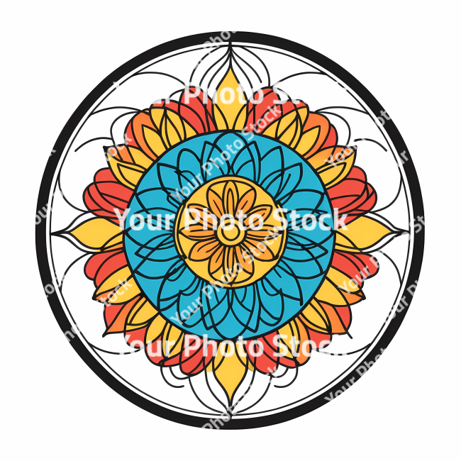 Stock Photo of Mandala illustration design colorful circle