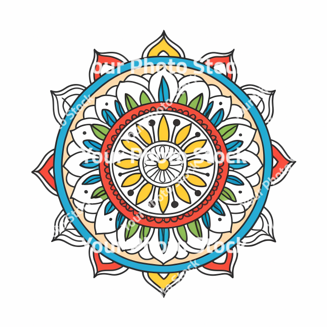 Stock Photo of Mandala illustration design colorful circle