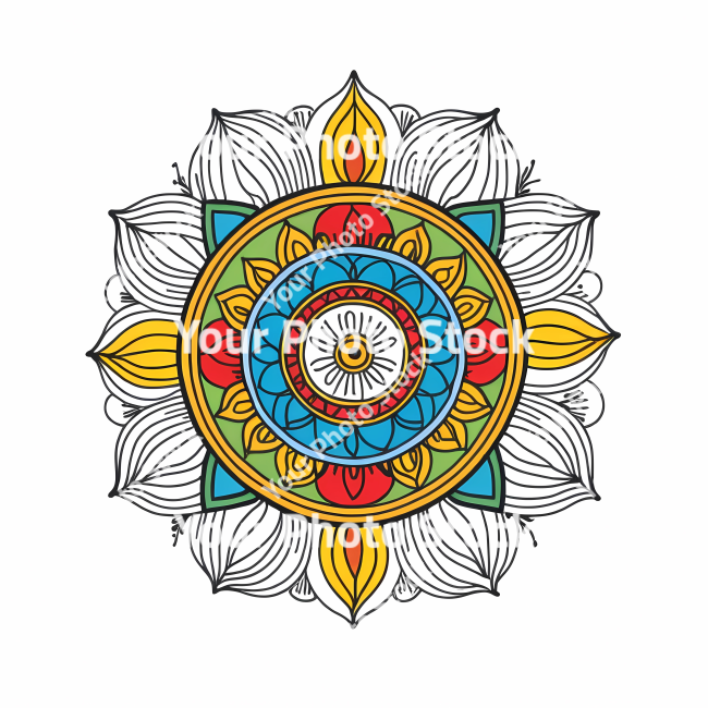 Stock Photo of Mandala illustration design colorful circle