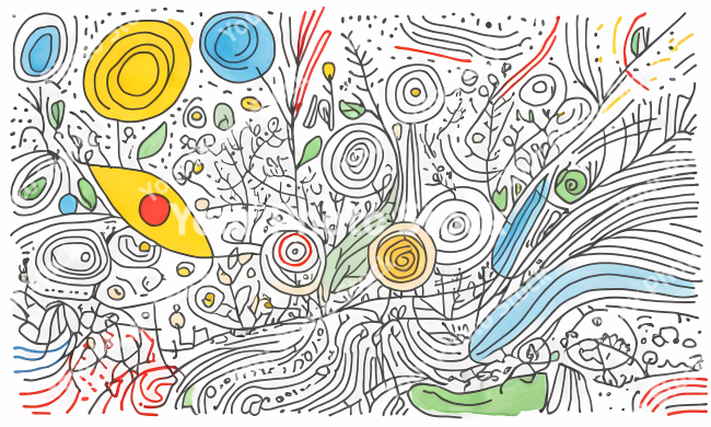 Stock Photo of Doodle background illustration design colorful lines art