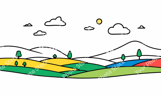 Stock Photo of Doodle background illustration design colorful lines art