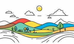 Doodle background illustration design colorful lines art