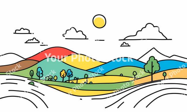 Stock Photo of Doodle background illustration design colorful lines art