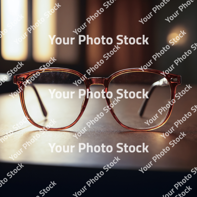 Stock Photo of Glasses over the table object lenses