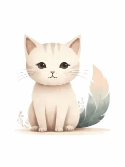 Stock Photo of Cat cute illustration 2d design