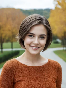 Stock Photo of Young woman girl model autum smiling
