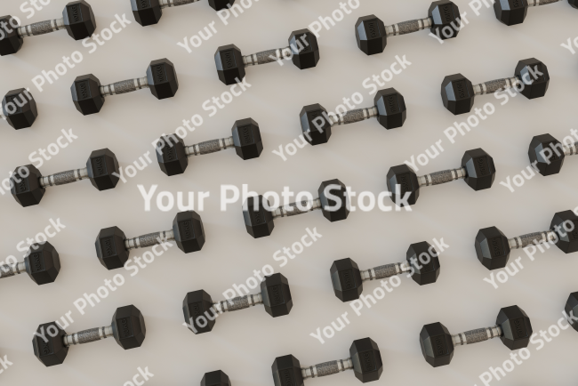 Stock Photo of dumbbell weights set black 10 kg