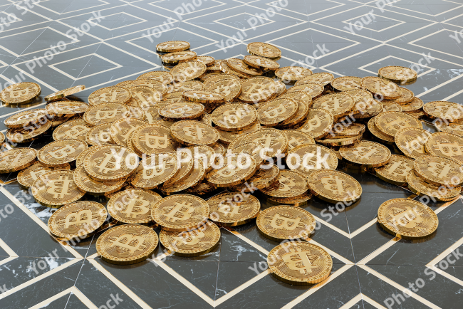 Stock Photo of BTC Bitcoin coins business crypto stock