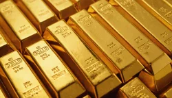 Stock Photo of Gold bar money rich business